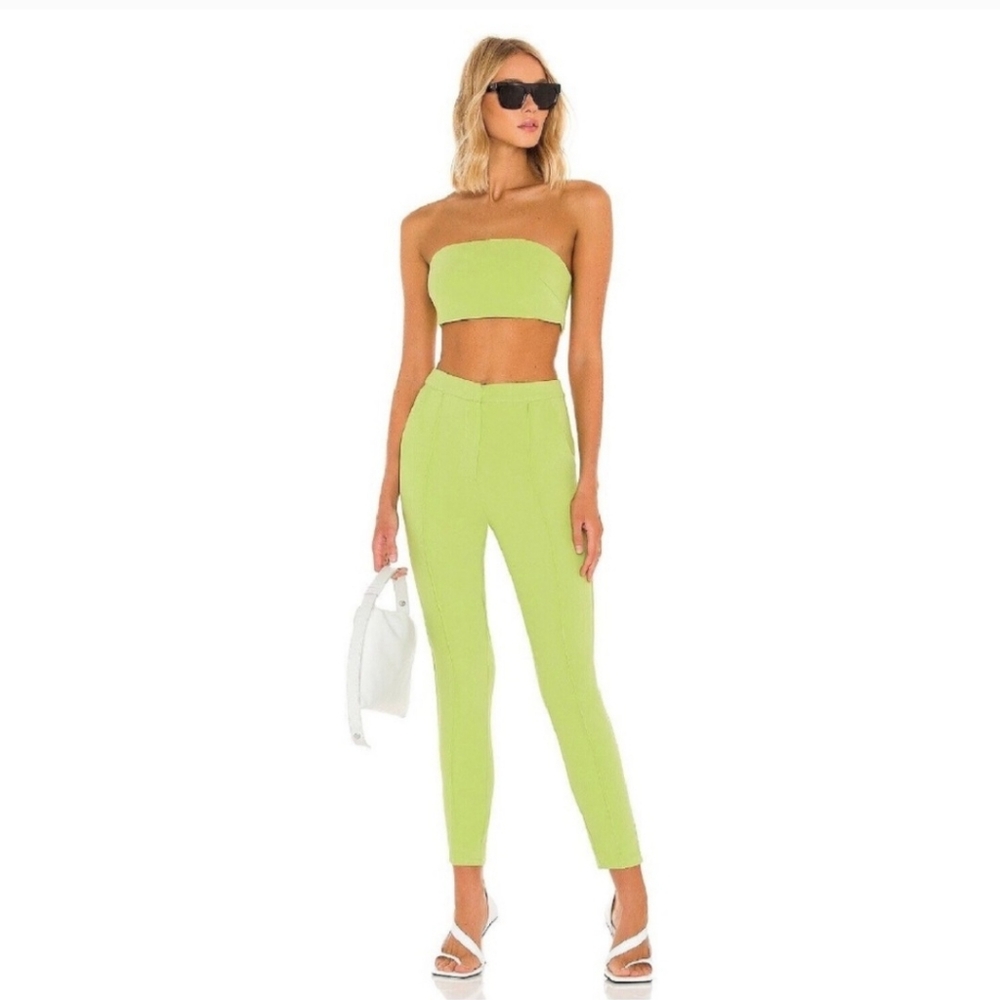 Superdown lime green pants suit